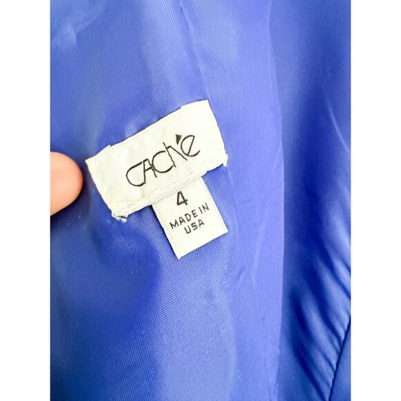Cache | Y2K Satin Blue Strapless Bubble Hem Mini Prom Cocktail Vintage Dress | 4 - Picture 8 of 8